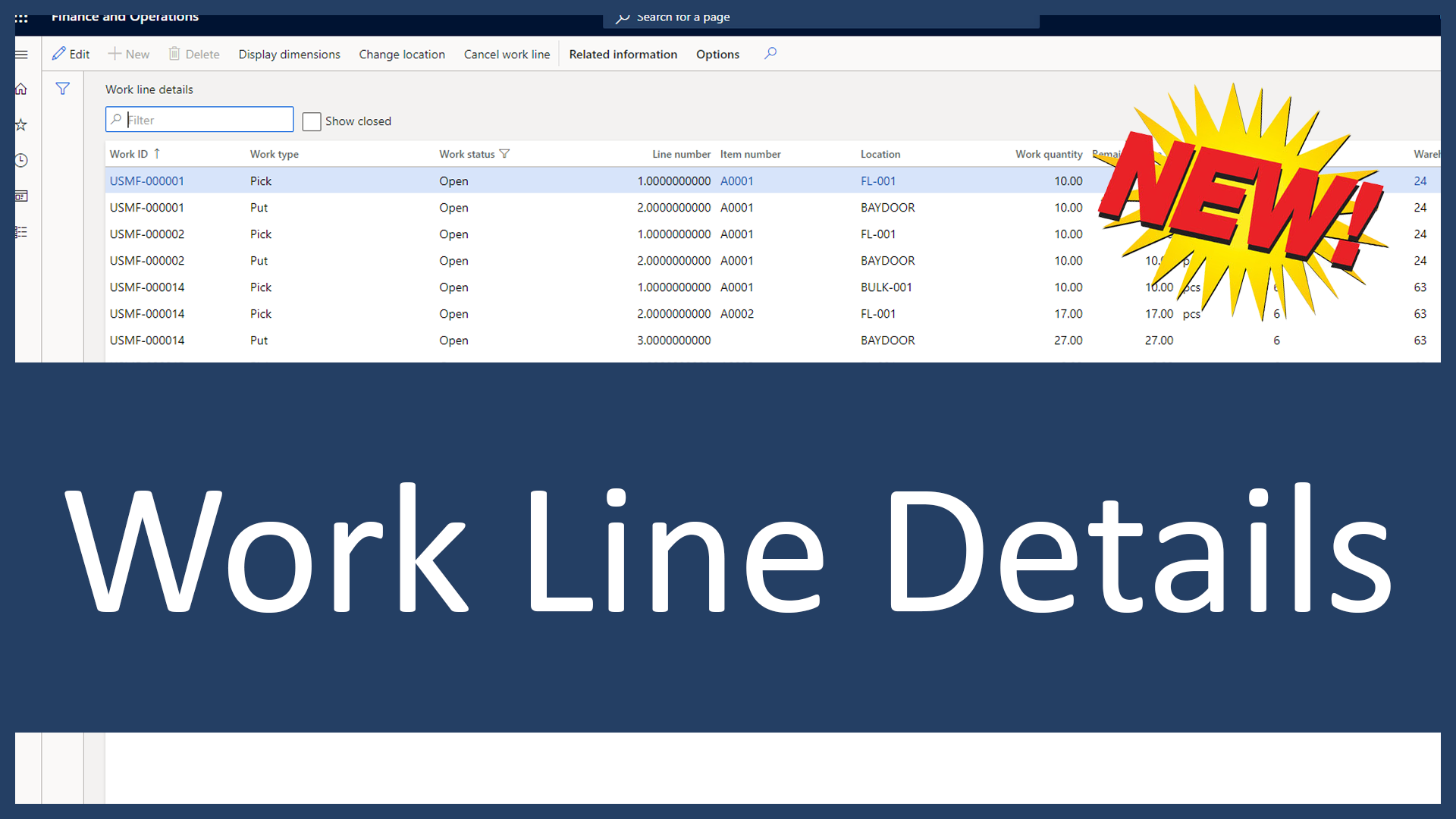 Read more about the article New Screen! Work Line Details Dynamics 365 Advanced Warehouse