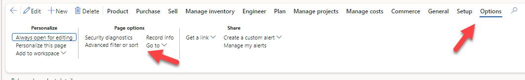 Dynamics 365 Filtering by tracking dimension in Released Products ...
